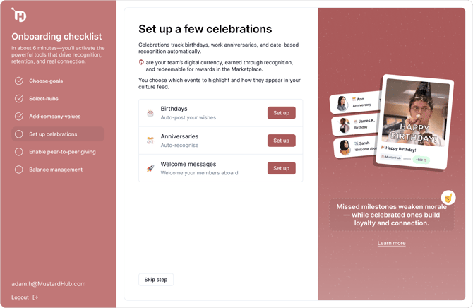 09 celebration onboarding