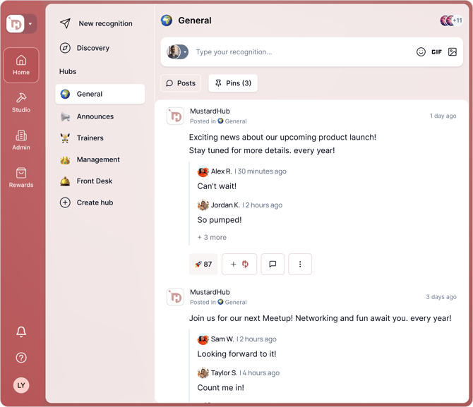 37 hubs pinned posts